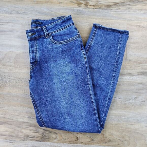 ☔️🔸️Prana True Blue Buxton Button Fly Crop Ankle Jeans Size 4 - Picture 2 of 10
